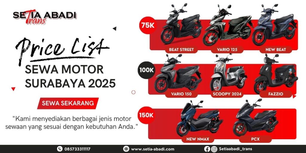 Price List Sewa Motor Surabaya 2025