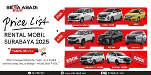 Rental Mobil Surabaya 2025 Tanpa Driver