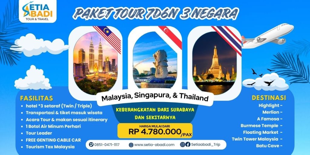 Paket Tour 7D6N 3 Negara